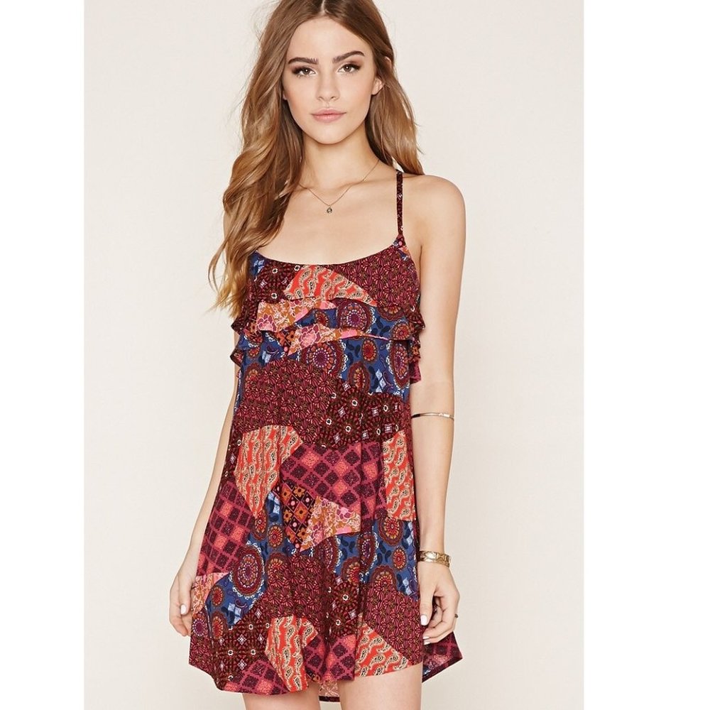NWT Forever 21 Patchwork Print Cami Dress